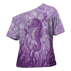 Australia Epilepsy Awareness Cross Shoulder Shirt Seahorse Think Purple Ribbon Aboriginal - Aussie Hoodie