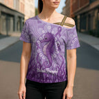 Australia Epilepsy Awareness Cross Shoulder Shirt Seahorse Think Purple Ribbon Aboriginal - Aussie Hoodie