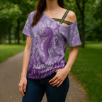 Australia Epilepsy Awareness Cross Shoulder Shirt Seahorse Think Purple Ribbon Aboriginal - Aussie Hoodie