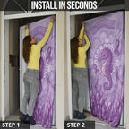 Australia Epilepsy Awareness Door Cover Seahorse Think Purple Ribbon Aboriginal - Aussie Hoodie
