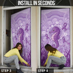 Australia Epilepsy Awareness Door Cover Seahorse Think Purple Ribbon Aboriginal - Aussie Hoodie