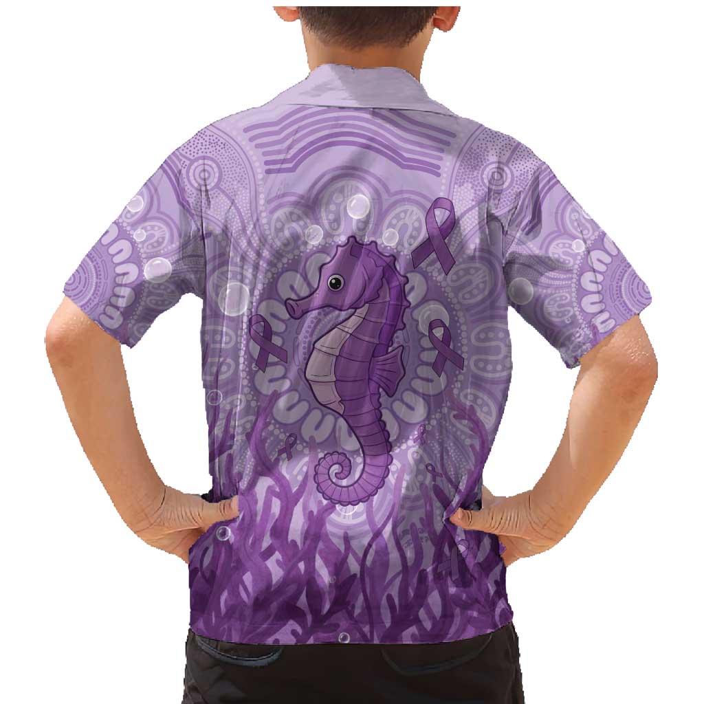 Australia Epilepsy Awareness Family Matching Mermaid Dress and Hawaiian Shirt Seahorse Think Purple Ribbon Aboriginal - Aussie Hoodie