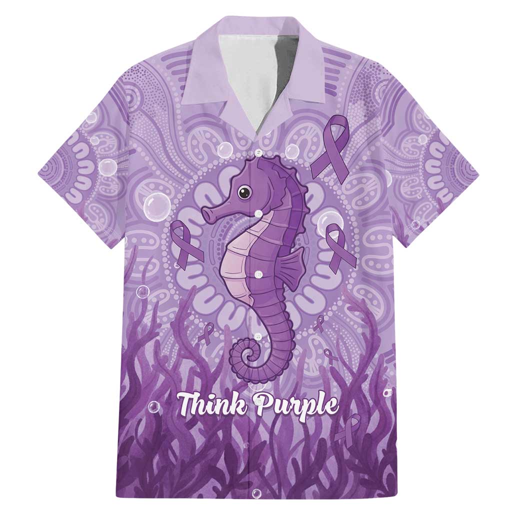 Australia Epilepsy Awareness Family Matching Mermaid Dress and Hawaiian Shirt Seahorse Think Purple Ribbon Aboriginal - Aussie Hoodie