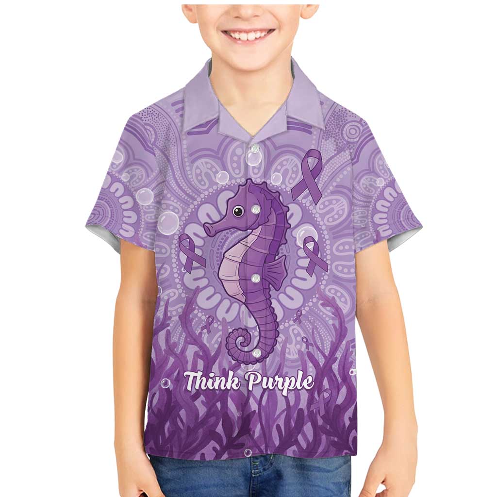 Australia Epilepsy Awareness Family Matching Mermaid Dress and Hawaiian Shirt Seahorse Think Purple Ribbon Aboriginal - Aussie Hoodie