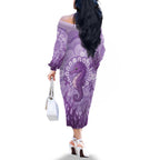 Australia Epilepsy Awareness Family Matching Off The Shoulder Long Sleeve Dress and Hawaiian Shirt Seahorse Think Purple Ribbon Aboriginal - Aussie Hoodie