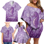 Australia Epilepsy Awareness Family Matching Off Shoulder Short Dress and Hawaiian Shirt Seahorse Think Purple Ribbon Aboriginal - Aussie Hoodie