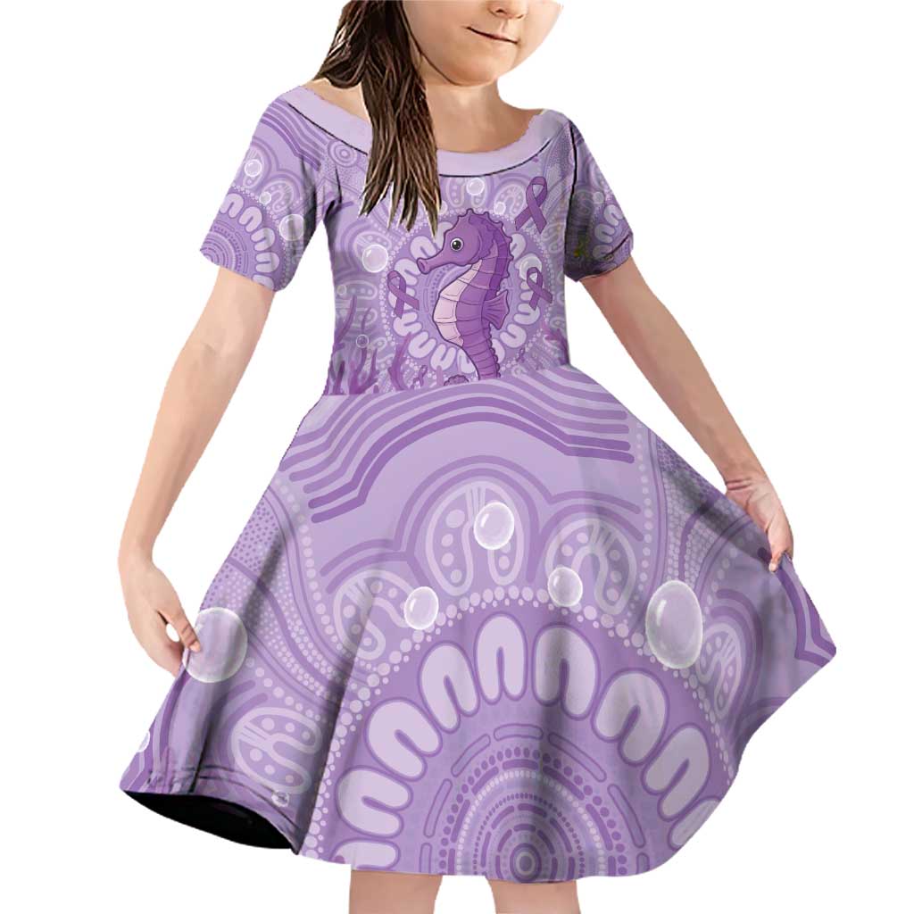 Australia Epilepsy Awareness Family Matching Off Shoulder Short Dress and Hawaiian Shirt Seahorse Think Purple Ribbon Aboriginal - Aussie Hoodie