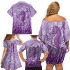Australia Epilepsy Awareness Family Matching Off Shoulder Short Dress and Hawaiian Shirt Seahorse Think Purple Ribbon Aboriginal - Aussie Hoodie