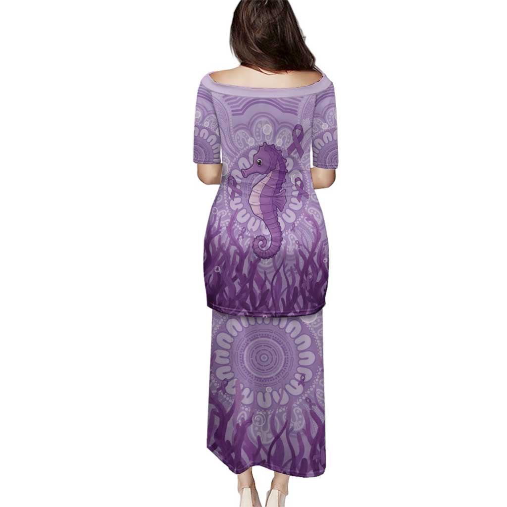 Australia Epilepsy Awareness Family Matching Puletasi and Hawaiian Shirt Seahorse Think Purple Ribbon Aboriginal - Aussie Hoodie