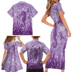 Australia Epilepsy Awareness Family Matching Short Sleeve Bodycon Dress and Hawaiian Shirt Seahorse Think Purple Ribbon Aboriginal - Aussie Hoodie
