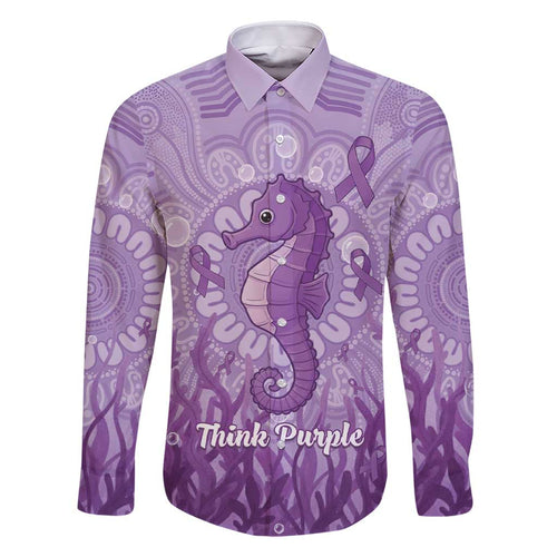 Australia Epilepsy Awareness Family Matching Short Sleeve Bodycon Dress and Hawaiian Shirt Seahorse Think Purple Ribbon Aboriginal - Aussie Hoodie