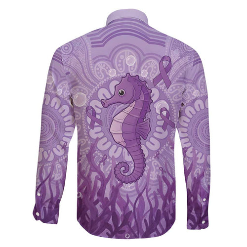 Australia Epilepsy Awareness Family Matching Summer Maxi Dress and Hawaiian Shirt Seahorse Think Purple Ribbon Aboriginal - Aussie Hoodie