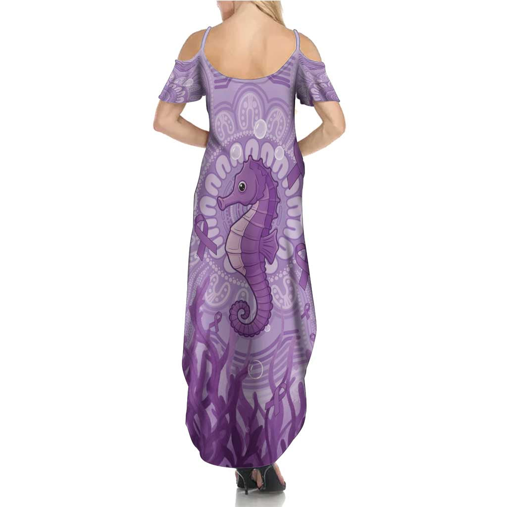 Australia Epilepsy Awareness Family Matching Summer Maxi Dress and Hawaiian Shirt Seahorse Think Purple Ribbon Aboriginal - Aussie Hoodie