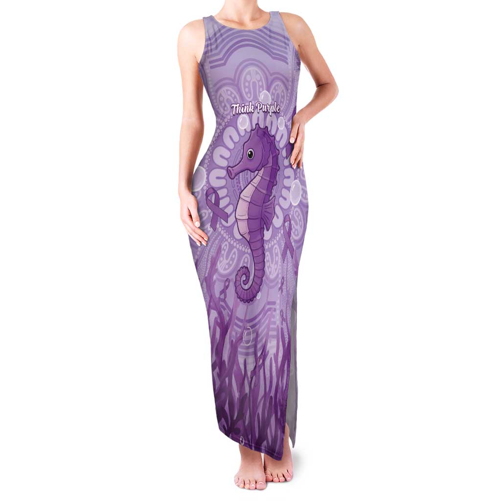 Australia Epilepsy Awareness Family Matching Tank Maxi Dress and Hawaiian Shirt Seahorse Think Purple Ribbon Aboriginal - Aussie Hoodie