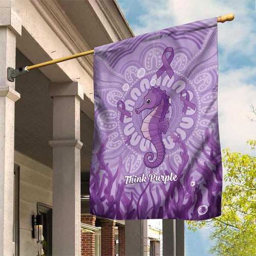Australia Epilepsy Awareness Garden Flag Seahorse Think Purple Ribbon Aboriginal - Aussie Hoodie