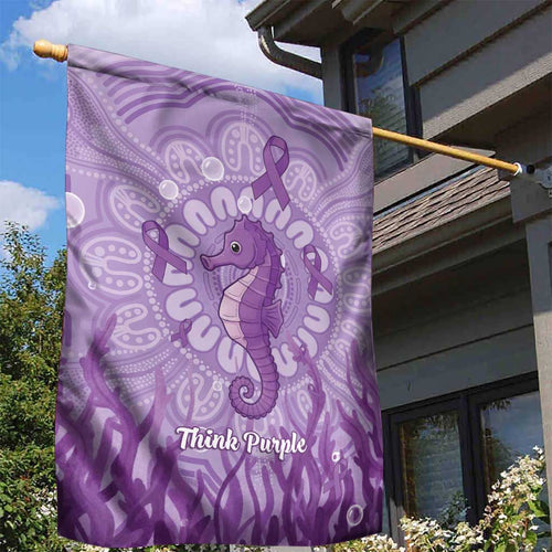Australia Epilepsy Awareness Garden Flag Seahorse Think Purple Ribbon Aboriginal - Aussie Hoodie