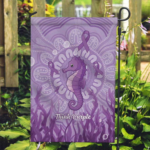 Australia Epilepsy Awareness Garden Flag Seahorse Think Purple Ribbon Aboriginal - Aussie Hoodie