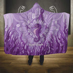 Australia Epilepsy Awareness Hooded Blanket Seahorse Think Purple Ribbon Aboriginal - Aussie Hoodie