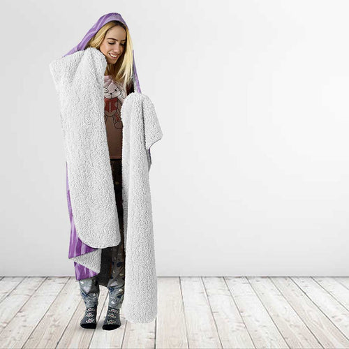 Australia Epilepsy Awareness Hooded Blanket Seahorse Think Purple Ribbon Aboriginal - Aussie Hoodie