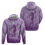 Australia Epilepsy Awareness Hoodie Seahorse Think Purple Ribbon Aboriginal - Aussie Hoodie