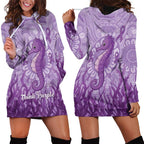 Australia Epilepsy Awareness Hoodie Dress Seahorse Think Purple Ribbon Aboriginal - Aussie Hoodie