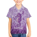 Australia Epilepsy Awareness Kid Hawaiian Shirt Seahorse Think Purple Ribbon Aboriginal - Aussie Hoodie