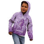 Australia Epilepsy Awareness Kid Hoodie Seahorse Think Purple Ribbon Aboriginal - Aussie Hoodie