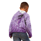 Australia Epilepsy Awareness Kid Hoodie Seahorse Think Purple Ribbon Aboriginal - Aussie Hoodie