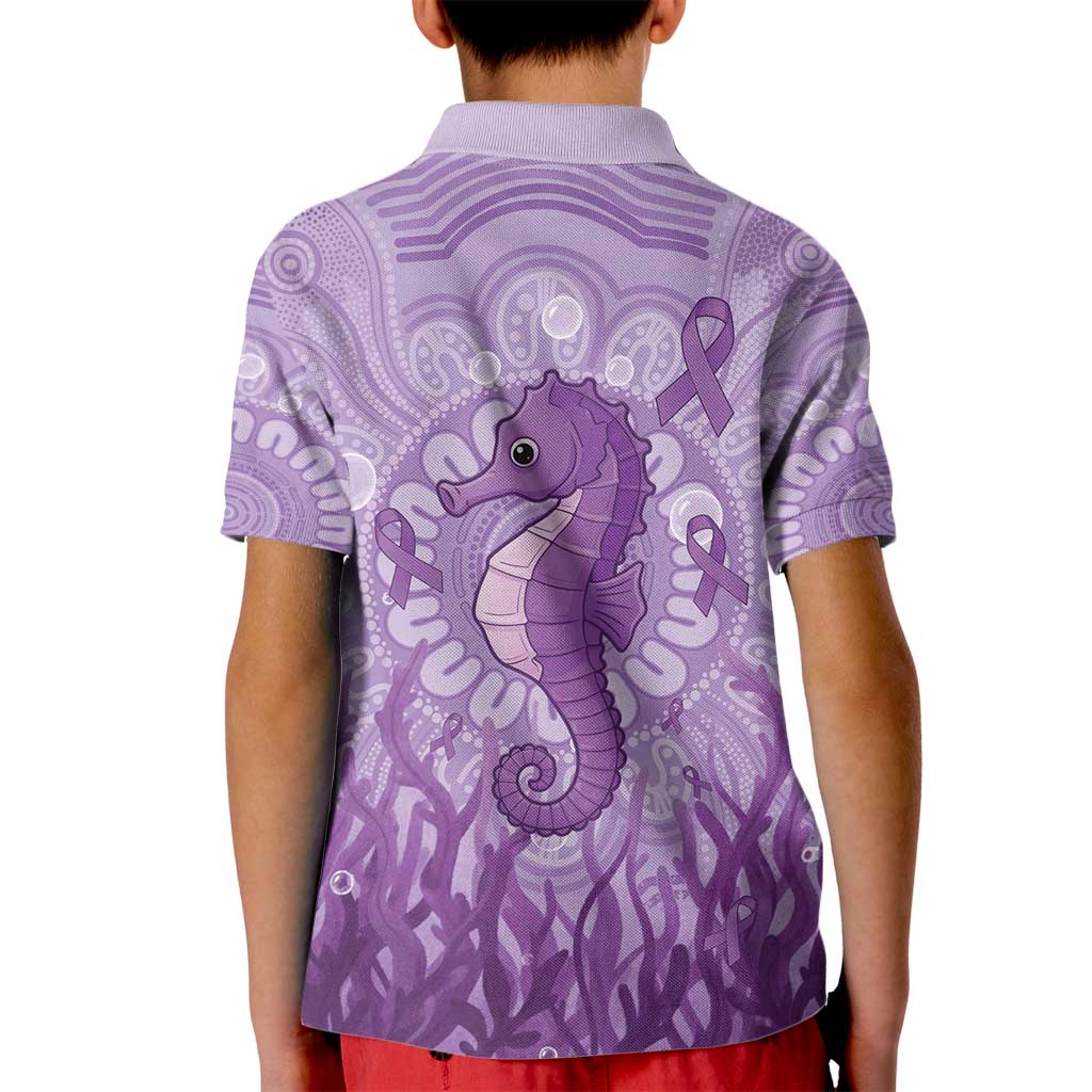 Australia Epilepsy Awareness Kid Polo Shirt Seahorse Think Purple Ribbon Aboriginal - Aussie Hoodie