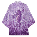 Australia Epilepsy Awareness Kimono Seahorse Think Purple Ribbon Aboriginal - Aussie Hoodie