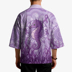 Australia Epilepsy Awareness Kimono Seahorse Think Purple Ribbon Aboriginal - Aussie Hoodie