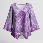 Australia Epilepsy Awareness Kimono Sleeve Blouse Seahorse Think Purple Ribbon Aboriginal - Aussie Hoodie