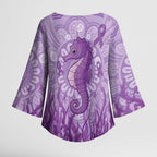 Australia Epilepsy Awareness Kimono Sleeve Blouse Seahorse Think Purple Ribbon Aboriginal - Aussie Hoodie