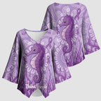 Australia Epilepsy Awareness Kimono Sleeve Blouse Seahorse Think Purple Ribbon Aboriginal - Aussie Hoodie