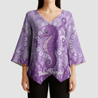 Australia Epilepsy Awareness Kimono Sleeve Blouse Seahorse Think Purple Ribbon Aboriginal - Aussie Hoodie