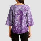 Australia Epilepsy Awareness Kimono Sleeve Blouse Seahorse Think Purple Ribbon Aboriginal - Aussie Hoodie