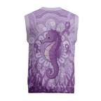 Australia Epilepsy Awareness Christmas Knitted V-Neck Vest Seahorse Think Purple Ribbon Aboriginal - Aussie Hoodie