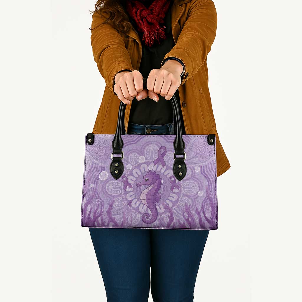 Australia Epilepsy Awareness Leather Bag Seahorse Think Purple Ribbon Aboriginal - Aussie Hoodie