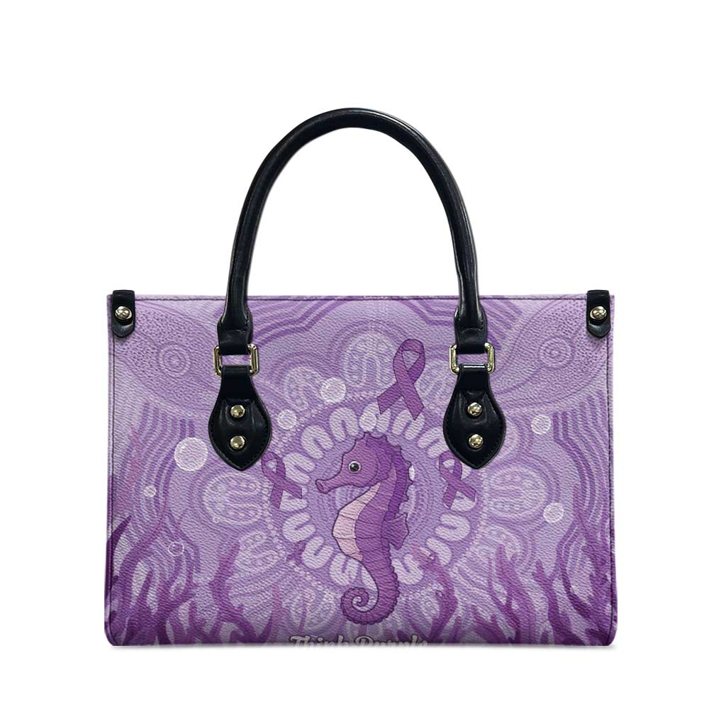 Australia Epilepsy Awareness Leather Bag Seahorse Think Purple Ribbon Aboriginal - Aussie Hoodie