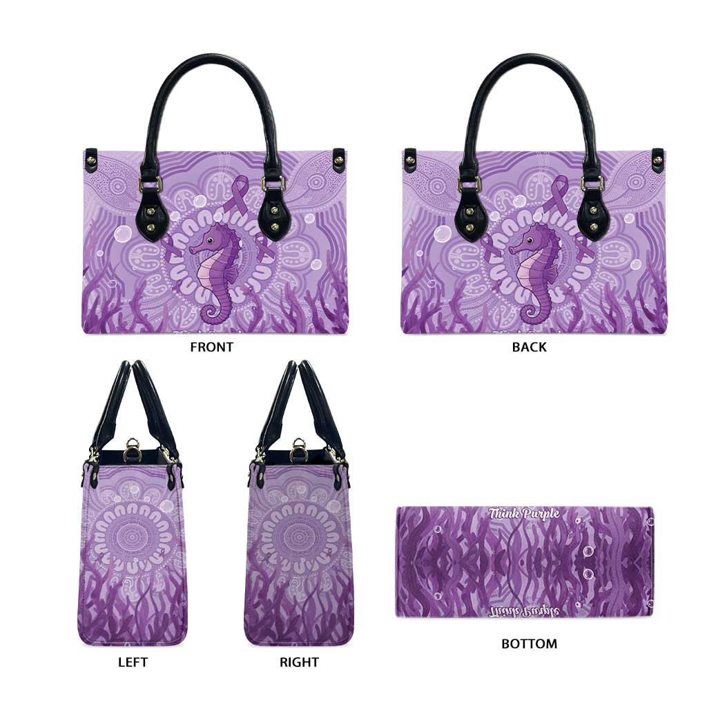 Australia Epilepsy Awareness Leather Bag Seahorse Think Purple Ribbon Aboriginal - Aussie Hoodie