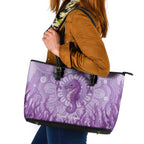 Australia Epilepsy Awareness Leather Tote Bag Seahorse Think Purple Ribbon Aboriginal - Aussie Hoodie