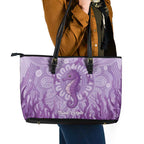 Australia Epilepsy Awareness Leather Tote Bag Seahorse Think Purple Ribbon Aboriginal - Aussie Hoodie