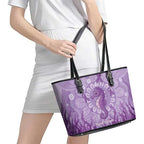 Australia Epilepsy Awareness Leather Tote Bag Seahorse Think Purple Ribbon Aboriginal - Aussie Hoodie