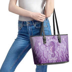 Australia Epilepsy Awareness Leather Tote Bag Seahorse Think Purple Ribbon Aboriginal - Aussie Hoodie