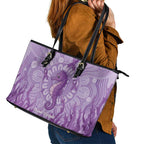 Australia Epilepsy Awareness Leather Tote Bag Seahorse Think Purple Ribbon Aboriginal - Aussie Hoodie