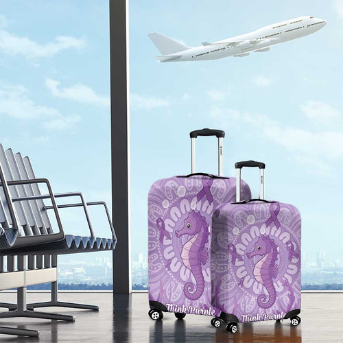 Australia Epilepsy Awareness Luggage Cover Seahorse Think Purple Ribbon Aboriginal - Aussie Hoodie