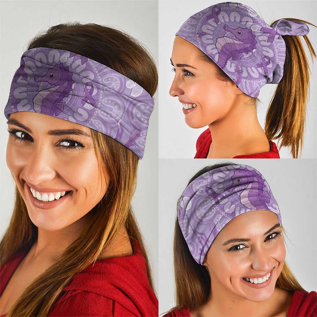 Australia Epilepsy Awareness Neck Gaiter Seahorse Think Purple Ribbon Aboriginal - Aussie Hoodie