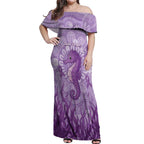 Australia Epilepsy Awareness Off Shoulder Maxi Dress Seahorse Think Purple Ribbon Aboriginal - Aussie Hoodie