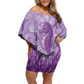 Australia Epilepsy Awareness Off Shoulder Short Dress Seahorse Think Purple Ribbon Aboriginal - Aussie Hoodie