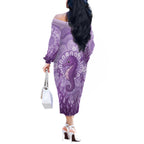 Australia Epilepsy Awareness Off The Shoulder Long Sleeve Dress Seahorse Think Purple Ribbon Aboriginal - Aussie Hoodie